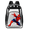 Style C, variant on Cute Red-Blue Hero Print Clear PVC Backpack, Heavy Duty Transparent See Through Daypack with Mesh Side Pockets, Stadium Approved Casual Travel Bag Ideal Birthday Gift