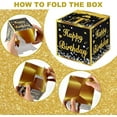 thumbnail image 6 of Happy Birthday Money Gift Box with DIY Stickers for Any Age, Boriyuan Surprise Birthday Party Cash Gift Box with Pull Out Card, Birthday Gift Box for Birthday Party Supplies (Black+Gold), 6 of 8