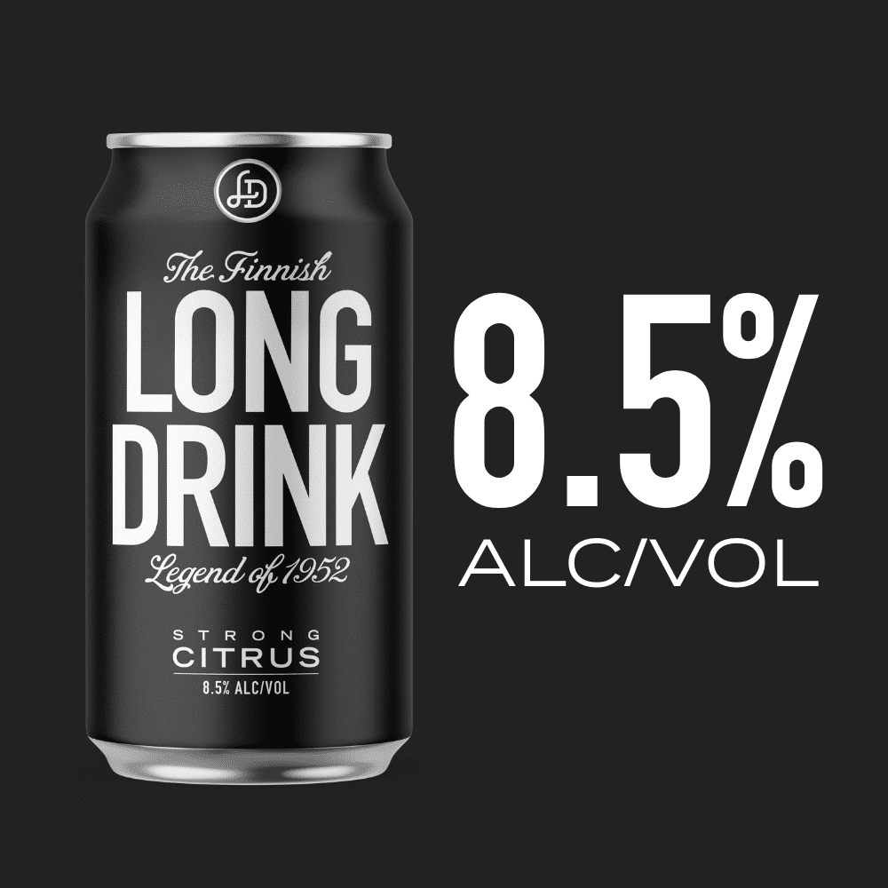 The Finnish Long Drink Strong Citrus Cocktail, 6 pack 355 ml Cans, ABV 8.50%