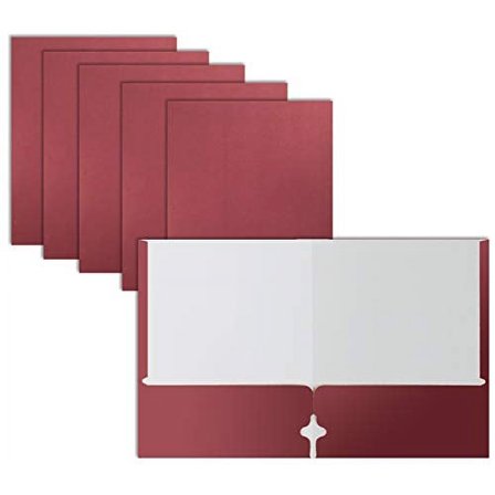 Two Pocket Portfolio Folders, 50-Pack, Burgundy, Letter Size Paper Folders, by Better Office Products, 50 Pieces, Burgundy