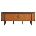 thumbnail image 6 of Modway Coralie Curved 71" Vegan Leather Oval TV Stand in Brown, 6 of 8