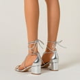 thumbnail image 7 of Elecsop Heels for Women, Sexy Chunky Block Elegant Low Heel Sandals High Heels with Ankle Strap, Comfortable Open Toe Strappy Heels for Women, Sliver, 7 of 7