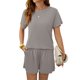 thumbnail image 4 of UVN Conjuntos de Pijama de Verano para Mujer, Conjunto de Ropa de Dormir de Manga Corta, Atuendos Casuales de 2 Piezas para Mujer, Conjuntos para Estar en Casa, 4 of 10