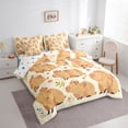 thumbnail image 2 of Erosebridal Funny Animals Capybara 7-Piece Twin Bedding Sets,Cute Flowers Kawaii Floral Bedding Comforter Set For Kids Girls Reversible, 2 of 7