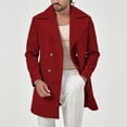 thumbnail image 2 of QHFBli Mens Trench Coat for Winter Men's Solid Anorak Jacket Warm Casual Outerwear Coat with Zipper Fly and Red XXXL, 2 of 5