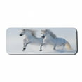 thumbnail image 1 of Winter Computer Mouse Pad, Galloping Noble Horses on Snow Covered Field Purity Animals Theme, Rectangle Non-Slip Rubber Mousepad Large, 31" x 12" Gaming Size, White, by Ambesonne, 1 of 2