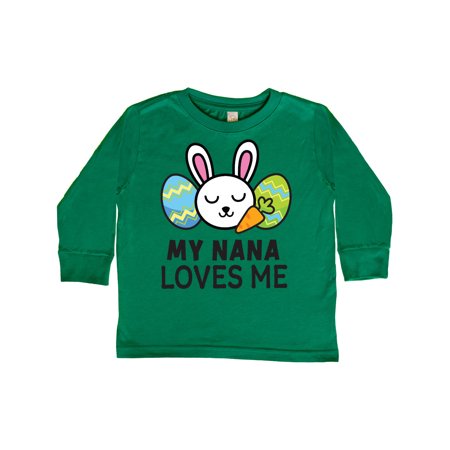 

Inktastic My Nana Loves Me with Bunny and Easter Eggs Gift Toddler Boy or Toddler Girl Long Sleeve T-Shirt