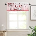 thumbnail image 4 of Gnome Valentines Day Curtain Valance Love Heart Tree Rod Pocket Kitchen Tier Curtains Valance Set 3 Piece Couple Bird Valentiens Day Window Curtain Valance Tier Set 54 in x 24 in, Red Pink, 4 of 6