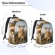 thumbnail image 2 of Disketp Cute Prairie Sheep Herd print Canvas Backpack Lightweight Travel Daypack Student Rucksack Laptop Backpack-Medium, 2 of 5