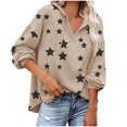 thumbnail image 1 of Hauts à Manches Longues pour Femmes Mode Femmes Décontracté Imprimé Col en V Manches Longues Automne Blouse à Capuche Pull Hauts Décontractés pour Femmes Mode Hauts pour Femmes Hauts Femmes Manches Longues, 1 of 7