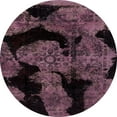thumbnail image 1 of Ahgly Company Indoor Round Abstract Raspberry Purple Abstract Area Rugs, 5' Round, 1 of 6