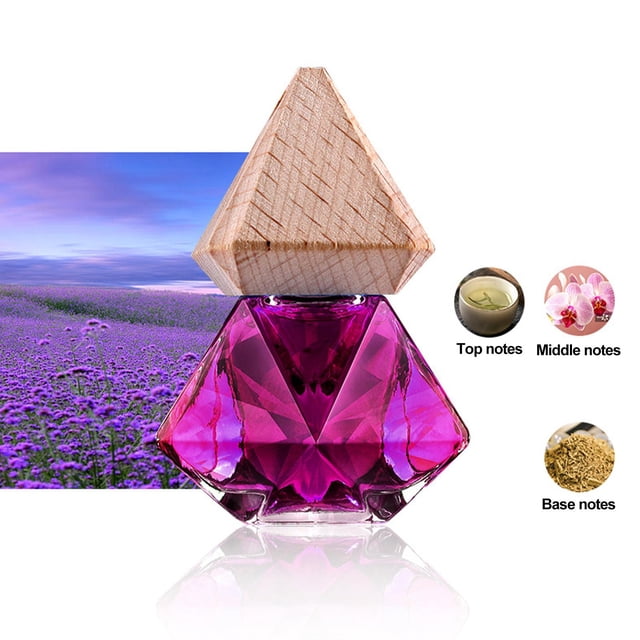 Colgante de Perfume para coche de 10ml con cuerda de 27cm, de aceite esencial, botella de Perfume colgante, ambientador de coche para el púrpura BLESIY Ambientador
