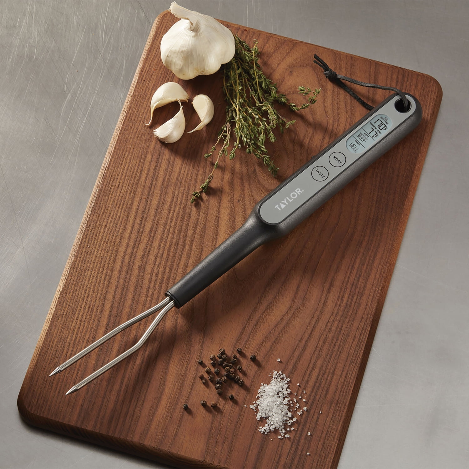 Taylor Precision Products Digital Preset Fork Thermometer for Backyard Grilling, 5262231