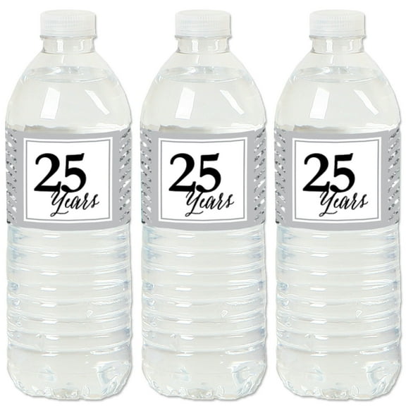 Big Dot of Happiness We Still Do - 25th Wedding Anniversary - Anniversary Party Water Bottle Sticker Labels - Set of 20