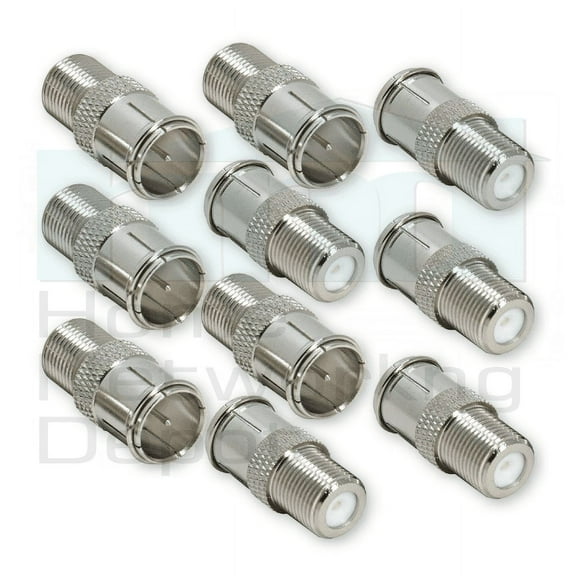 PREMISA™ PUSH-ON ADAPTER FEMALE F THREADED TO MALE F PUSH-ON CONNECTOR (10 PACK)