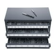 thumbnail image 1 of KFFKFF Drill Storage Cabinet, 3-Drawer Organizer for Drill Bits from 1/16" to 1/2", Metal Drill Bit Storage Unit with Labeling, Modular Drill Bit Holder, 1 of 9