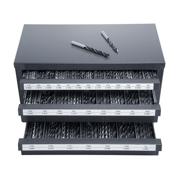 KFFKFF Drill Bit Dispenser Cabinet, Three-Drawer Drill Bit Dispenser, Drill Bit Organizer Cabinet, Drill Dispenser Organizer Cabinet for 1/16" to 1/2"