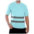 thumbnail image 1 of Men's Reflective T-Shirts for Daily Wear Quick-Drying Short Sleeve Construction Work Shirt with Color Block Design, 1 of 4
