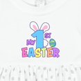 thumbnail image 4 of Inktastic My 1st Easter One with Bunny Ears and Tail Girls Baby Dress, 4 of 5