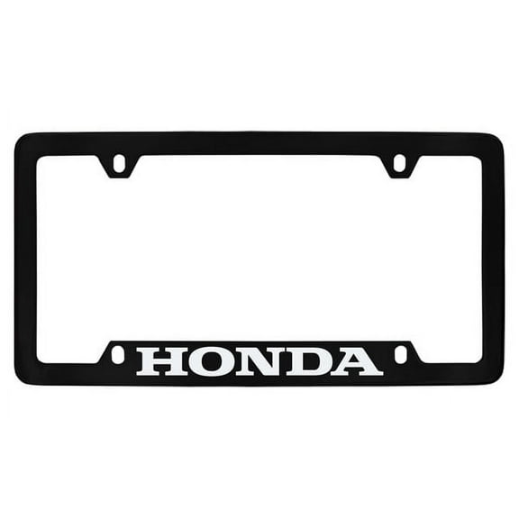 Honda Workmark Black Coated Zinc Bottom Engraved License Plate Frame Holder