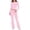 F294 Pink, variant on Likimi Two Piece Sets For Women Long Sleeve Crew Neck Solid Color Top With Pants Slim Fit Comfortable Outfit Set Red Size S