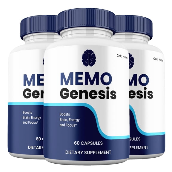 Memo Genesis Capsules, Advanced Maximum Strength Pills Cognitive and Brain, MemoGenesis Supplement for Clarity (3 Pack)