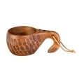 thumbnail image 2 of Fiudx Vaso de Madera para Beber, Diseño Portátil con Cuerda de Cuero, Capacidad de 240 Ml, Ideal para Vino, Café, Leche y Té, Perfecto para Acampar, Senderismo y Uso Diario. Incluye 1 Taza., 2 of 3