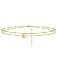 thumbnail image 1 of Heart Initial Beach Ankle Bracelets For Women Handmade Layered Letter Jewelry, 1 of 2