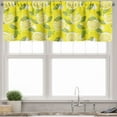 thumbnail image 3 of Ambesonne Spring Valance & Curtain, Fresh Lemons with Leaves, 55"x45", Yellow Fern Green, 3 of 6