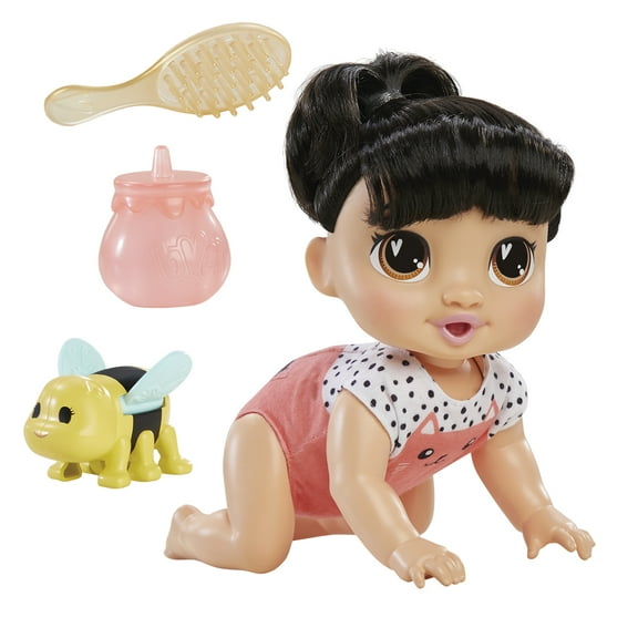 Baby Alive Crawl 'n Play Katie Kat Doll, Black Hair, Electronic Kids Toys for Girls & Boys 3 
