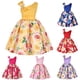 thumbnail image 5 of Vestido infantil con hombros cruzados Vestido con estampado de rosas Vestido de noche para niña Vestidos de actuación para fiestas, 5 of 5