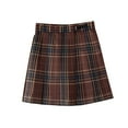 thumbnail image 2 of Girl's Solid Color Tight Short Skirt Four Season Pleated Skirt Performance Half Skirt Uniform Checkered Skirt, 2 of 3
