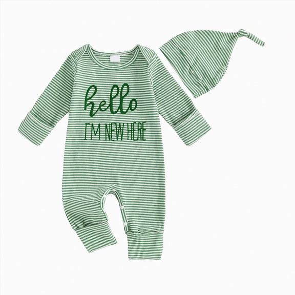 CAUYDY 0 3 6 9 Months 1T 2T Newborn Boy Coming Home Outfits Baby Sleepwear Preemie Long Sleeve Romper Infant Boys Pajamas Fall Winter Toddler Bodysuit Light Green for Sizes 0-3 Months