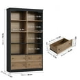thumbnail image 2 of Homfa Double Row 6 Tier Bookcases, 71 in Tall Bookcase Bookshelf with 4 Drawers and 8 Display Cubicles, for Home Office Living Room, Natural Oak, 2 of 7