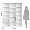 thumbnail image 5 of Homfa Triple Row 6-tier Bookshelf, 74 in Tall Bookshelf with 17 Open Display Shelves, Large Bookcase for Office Living Room, White, 5 of 9