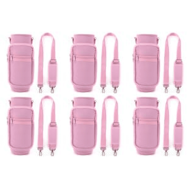 Botella de agua 1000ML Manga Funda de neopreno con correa ajustable rosa