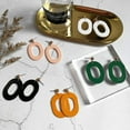 thumbnail image 3 of LAICAIW Grande Boucle d'Oreille Ovale Simple en Plastique, 3 of 6