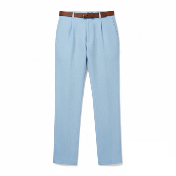 Erwazi Men's Solid Color Cotton Linen Pants Belt Waist Casual Trousers with Pockets for Spring Summer