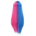 thumbnail image 2 of SUCS Brazilian Virgin Hair Full Lace Cap Band Human Hair Wigs For Black Women Fashion Sexy Wig Half Blue & Half Pink Synthe(2Pack), 2 of 4