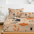 thumbnail image 6 of King Size Fitted Sheet Set - Halloween 3 Piece Bedding Sets 16" Deep Pocket Fitted Sheet with 2 Pillowcases, Funny Ghost Black CAt Pumpkins Spi-der Wood Brushed Microfiber Hotel Luxury Bed Sheets, 6 of 9