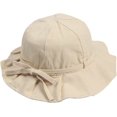 thumbnail image 4 of CoCopeaunts Cotton Bucket Hats for Women Bow Belt Summer Anti-UV Charming Ruffled Brim Vacation Travel Packable Girl Basin Hat, 4 of 8