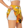 thumbnail image 3 of Lsque Happy Halloween1 Printed Women's Running Shorts with Liner Pockets,Elastic Quick Dry Workout Athletic Gym Yoga Shorts,Womens High Waist Shorts-X-Large, 3 of 9