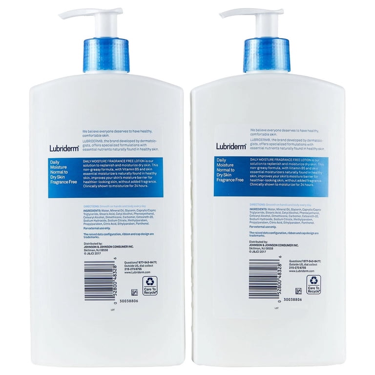 Pack of 2 Lubriderm Daily Moisture Body Lotion Fragrance-Free 24