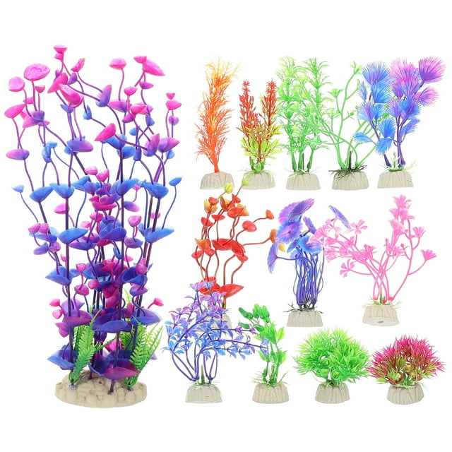 13pcs Aquarium Artificial Plant Fake Water Grass Decoration Decorative Aquarium Plant Fish Tank Accessory