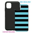 thumbnail image 2 of DistinctInk Custom SKIN / DECAL compatible with OtterBox Symmetry for iPhone 11 Pro MAX (6.5" Screen) - Black & Cyan Bold Horizontal Stripes, 2 of 5
