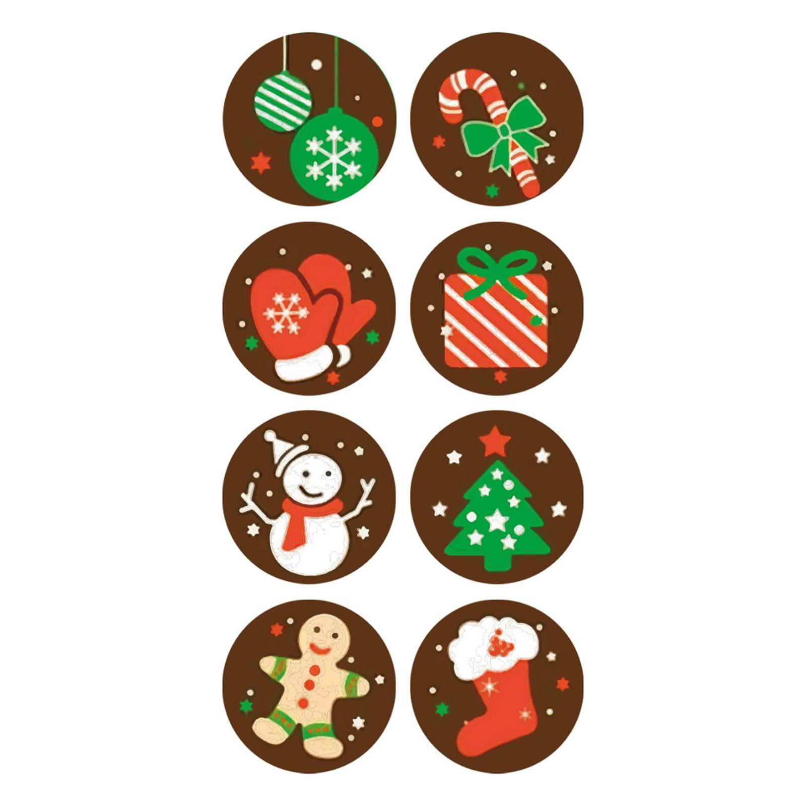 Milageto 6x 500x Cute Christmas Gift Tag Stickers, Scrapbook Labels Supplies for Festival Crafts Party Seals Cards Decorations