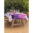 thumbnail image 3 of Outdoor Tablecloth with Umbrella Hole for Patio/Picnic/Party/Camping, Purple Pink Ombre Forest Waterproof Table Cloth Rectangle Table Cover Washable, Tree Modern Abstract Art (54"x 80"), 3 of 8