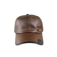 thumbnail image 4 of MEICHEN Solid Color Patchwork Leather Baseball Cap for Men Winter Thick Adjustable Warm Dad Hat Mens Trucker Hat, 4 of 9