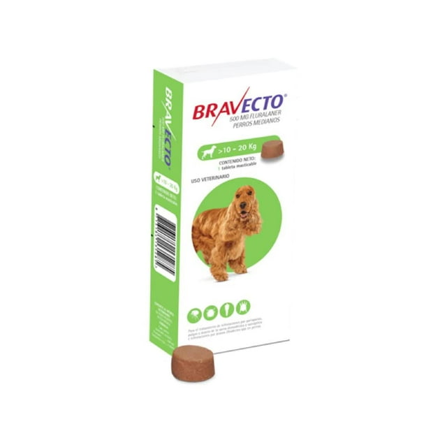 Bravecto Pastillas Antipulgas Antigarrapatas 500 Mg 10-20Kg Bravecto BRM001