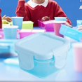 thumbnail image 3 of Small Food Storage Containers,Plastic Containers with Leakproof Lids,Small Condiment Sauce Containers with Clamping,Airtight Freezer Storage,Reusable Square Meal Prep Container,(Blue), 3 of 8
